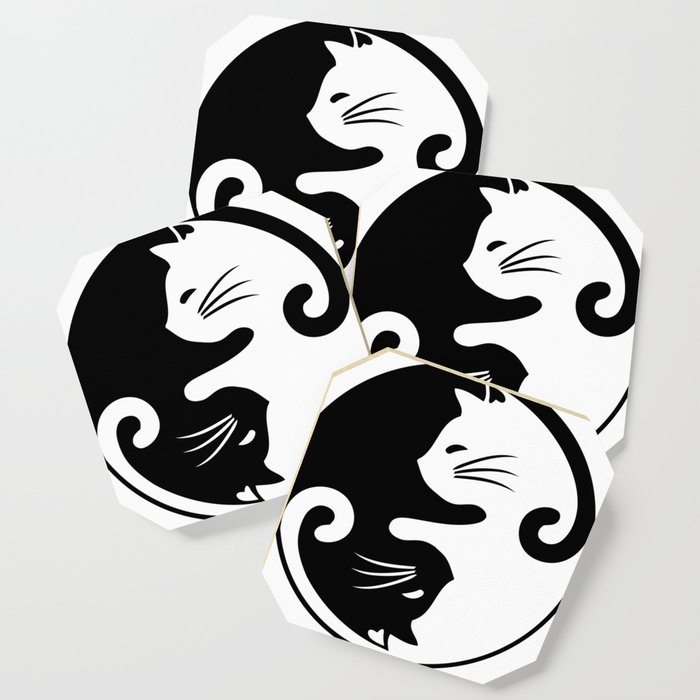 Yin Yang Cats Coaster By Imagenaction Society6