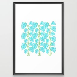 Blue Leaves on a Green Vine Framed Art Print