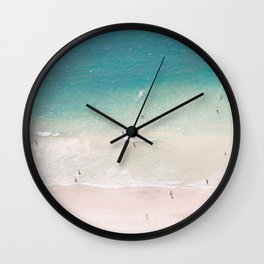 Beach Bliss II - Aerial Beach photography by Ingrid Beddoes Wall Clock