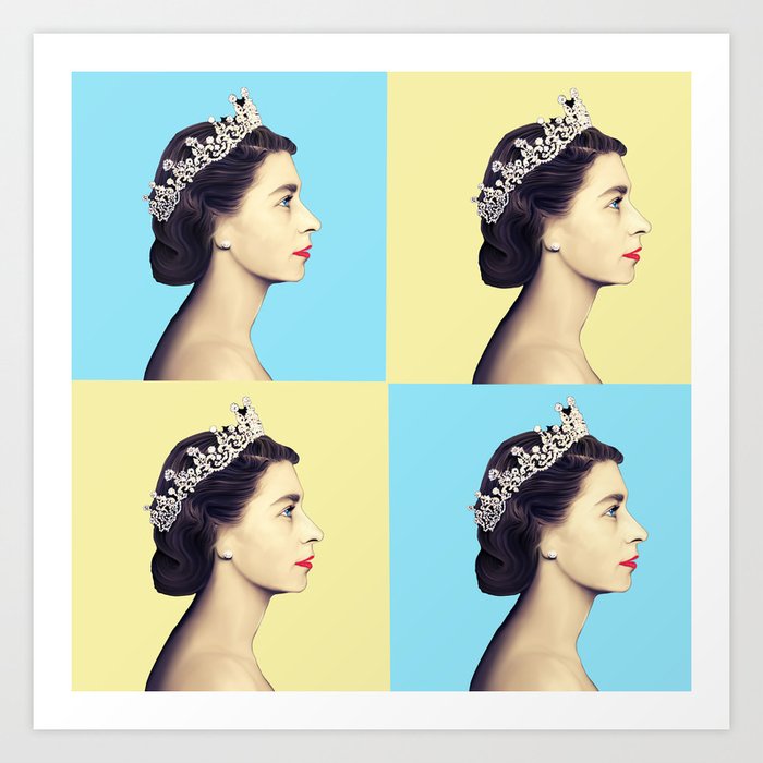 Queen Elizabeth II Pop Art Art Print