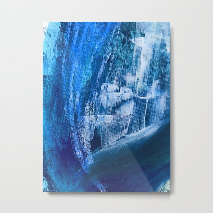 Cerulean [5]: a vibrant blue abstract with texture and layers Metal Print