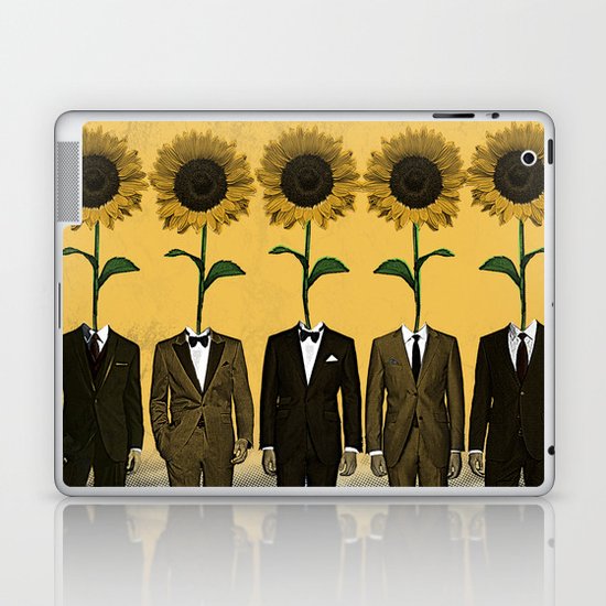 Sunflowers In Suits Print Laptop & iPad Skin
