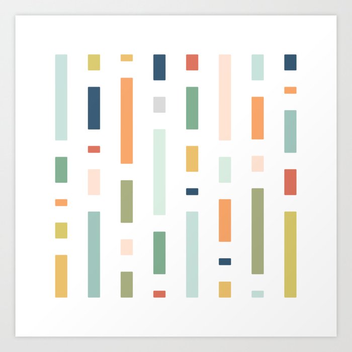 geometric rectangles - muted colors Art Print