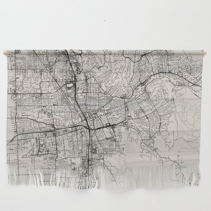 Santa Rosa USA - City Map - Black and White Aesthetic Wall Hanging