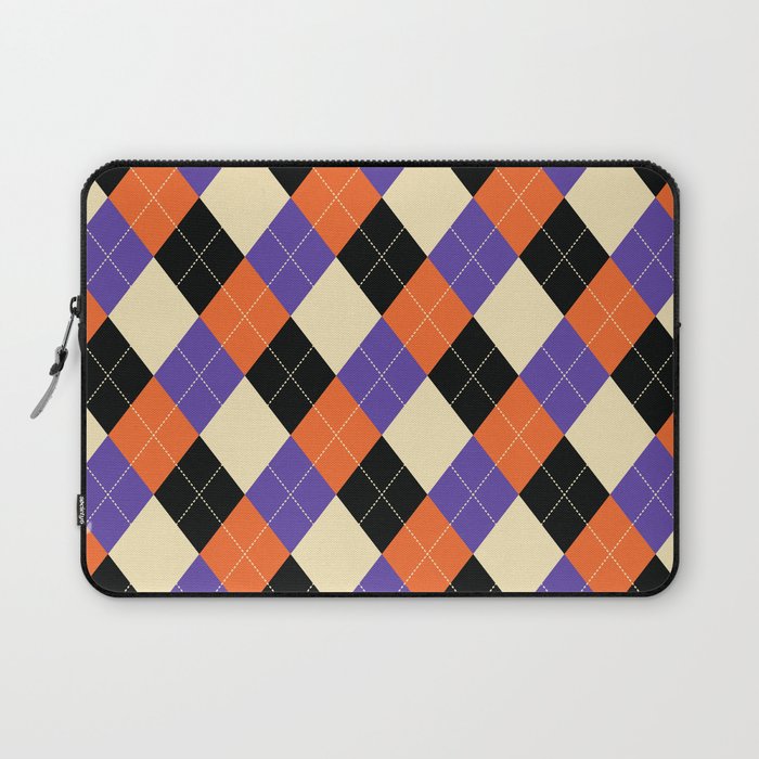 Halloween Argyle Background 03 Laptop Sleeve