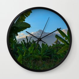 South Africa Photography - Dense Jungle In Front Of A Big Mountain Wall Clock