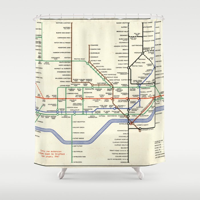 London underground railways. Shower Curtain