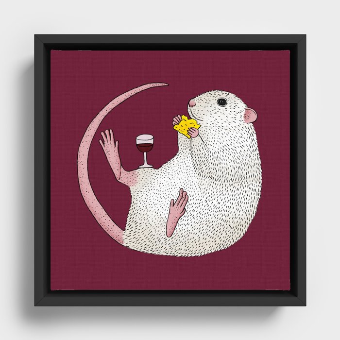 Nibbles The Fancy Rat Framed Canvas