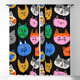 Funny colorful cat cartoon pattern Blackout Curtain