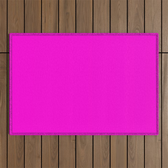 Fluorescent Neon Hot Pink Outdoor Rug by PodArtist Society6