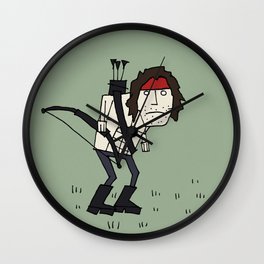 Sad John Rambo In A Field Wall Clock