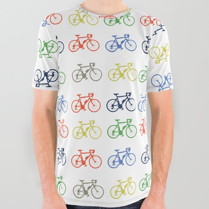 Bicycles multicoloured All Over Graphic Tee