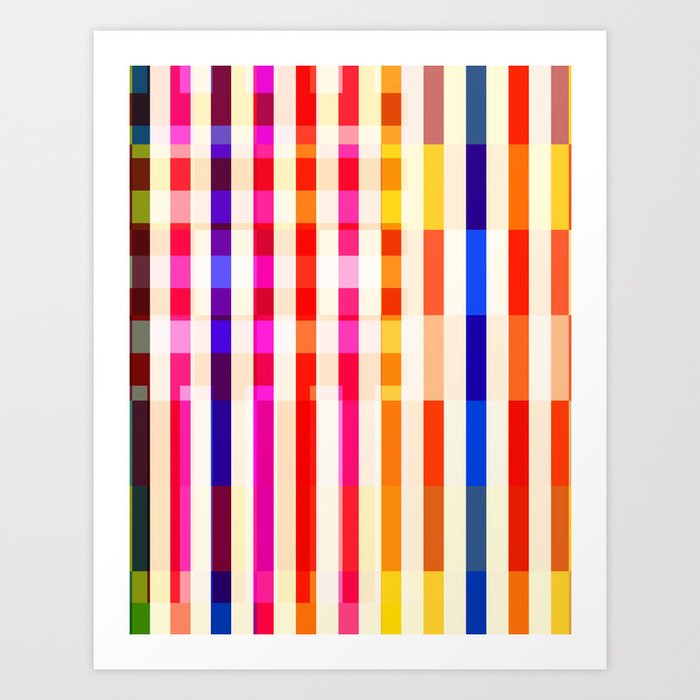 Futuristic Rainbow Stripes Art Print