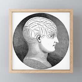 Vintage Phrenology Head Framed Mini Art Print