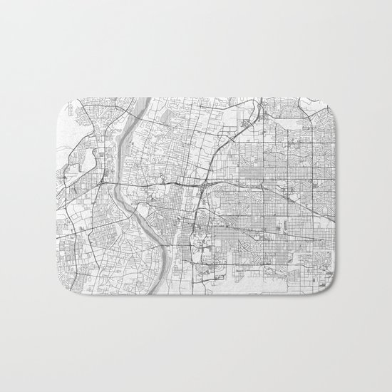Albuquerque Map Line Bath Mat