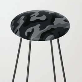 Camouflage Black And Grey Counter Stool