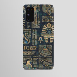 Egyptian hieroglyphs and deities -Abalone and gold Android Case