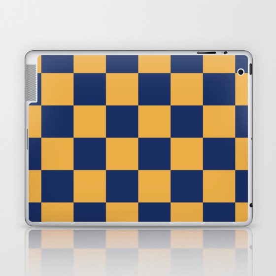 Checkers blue and yellow Laptop & iPad Skin