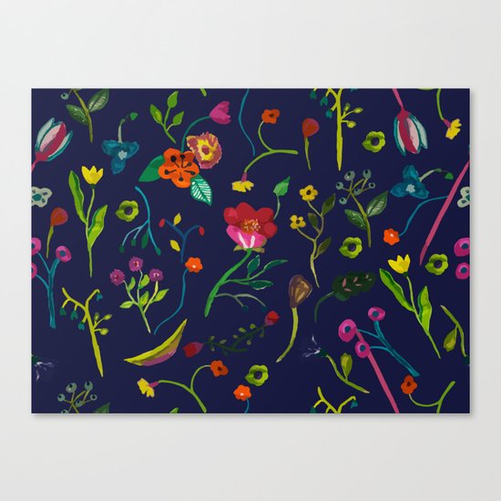 Floral love I pattern Canvas Print