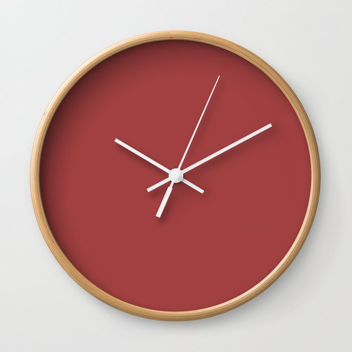 Dark Raspberry Red Single Solid Color Coordinates with PPG Granada PPG17-12 Color Crush Collection Wall Clock
