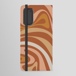 New Groove Retro Swirls Abstract Pattern in Boho Earth Tones Android Wallet Case