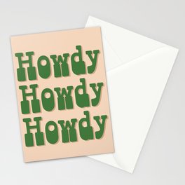 Howdy Howdy Howdy! Green and white Stationery Card