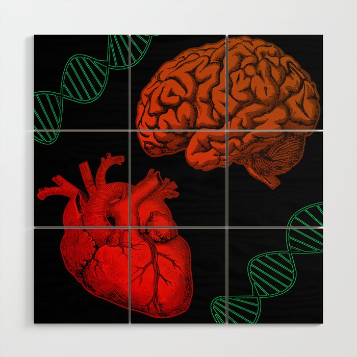 The Brain and Heart Wood Wall Art