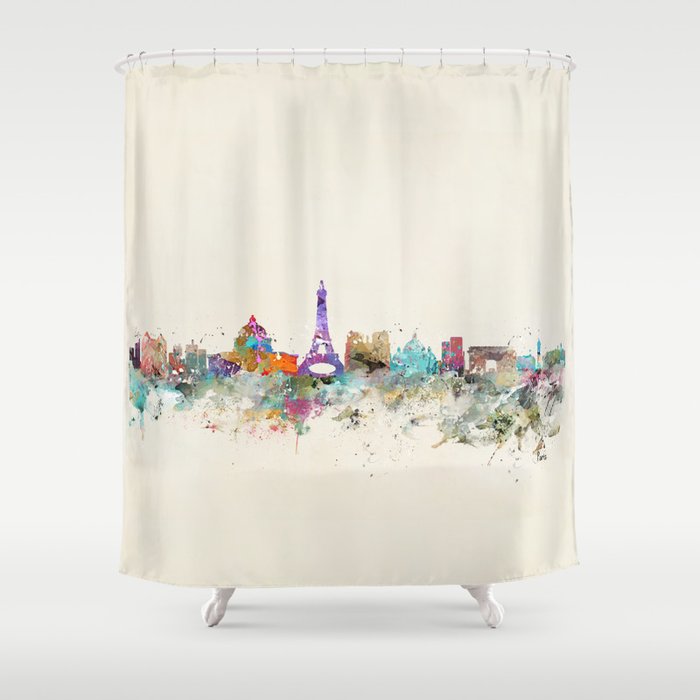 Paris city skyline  Shower Curtain