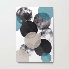 Eclipse - geometric modern art Metal Print | Wallartprint, Blue, Black, Circles, Abstractart, Fullmoon, Bubbles, Abstractgeometric, Painting, Transparency 