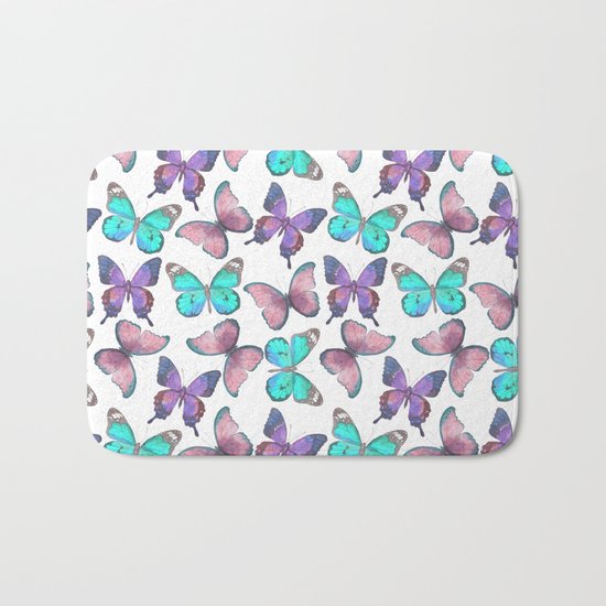 Flutter Butterfly Pattern Bath Mat