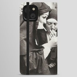 Nuns Smoking iPhone Wallet Case