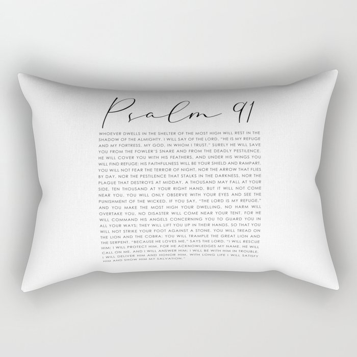 Psalm 91 Whoever dwells in the shelter of the Most High Rectangular Pillow