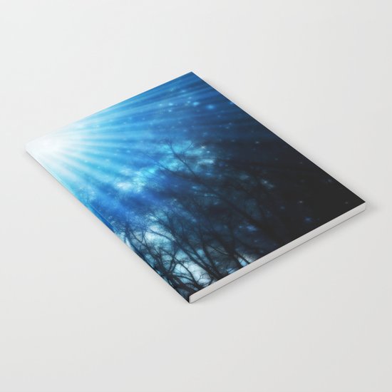 There Is Hope In the Light : Black Trees Blue Space Notebook