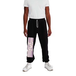 Palm Springs Retro Mid Century Modern Abstract Pattern in Lavender Cream Sweatpants