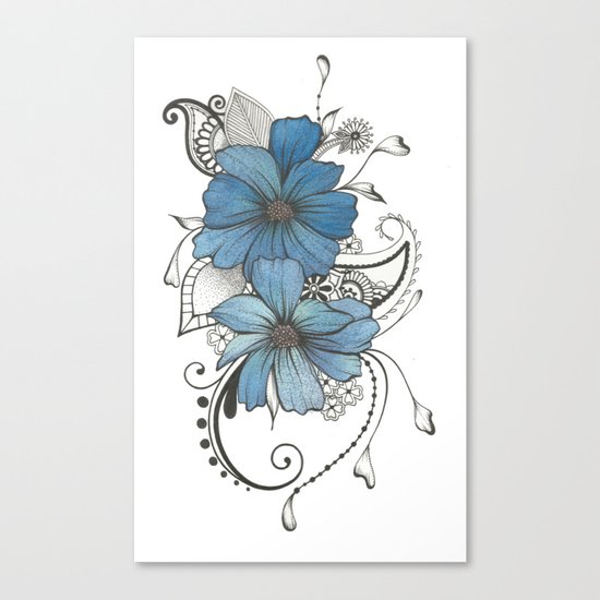 Blue flowers Canvas Print