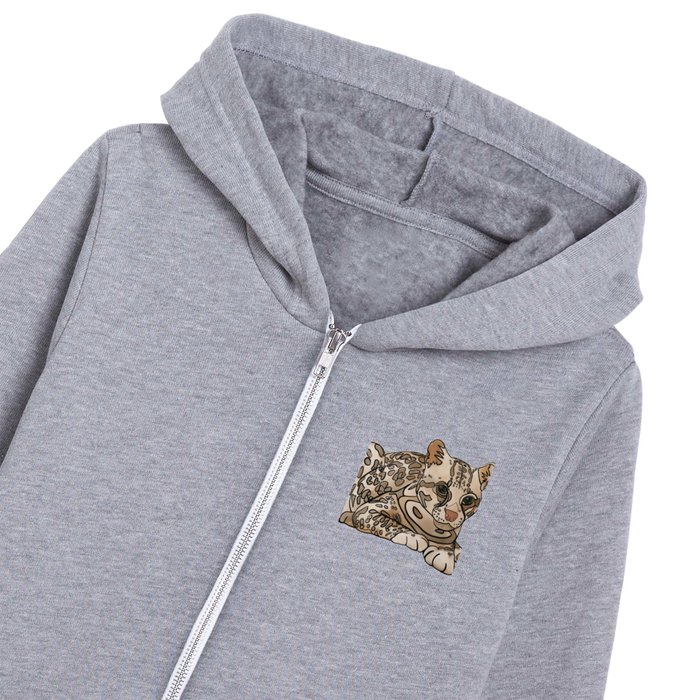ISTP MBTI Spirit Animal Ocelot Personality Kids Zip Hoodie by Art