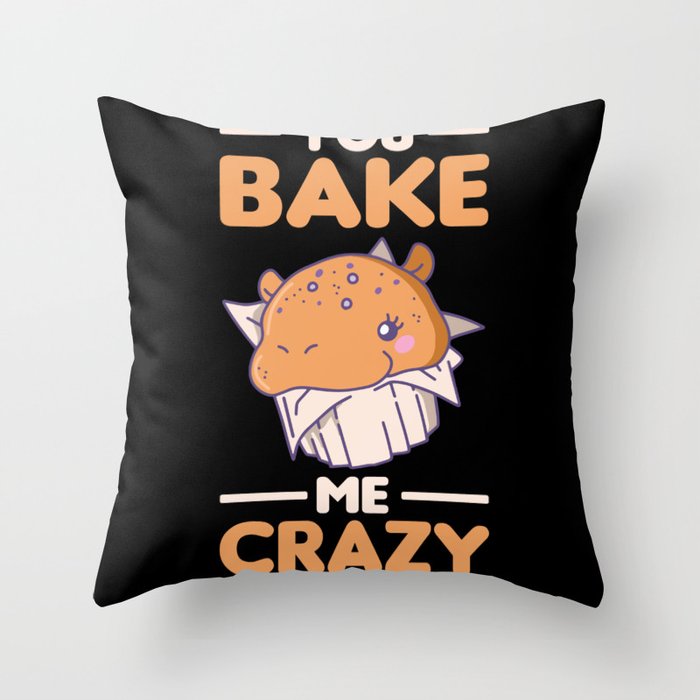 Funny Hippo Cupcake Cute Kawaii Aesthetic Throw Pillow