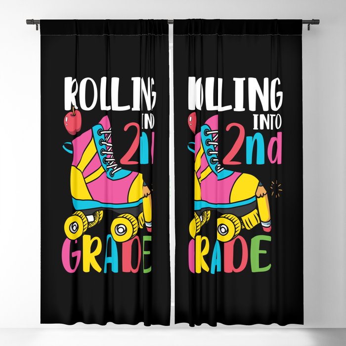 Rolling Into 2nd Grade Blackout Curtain