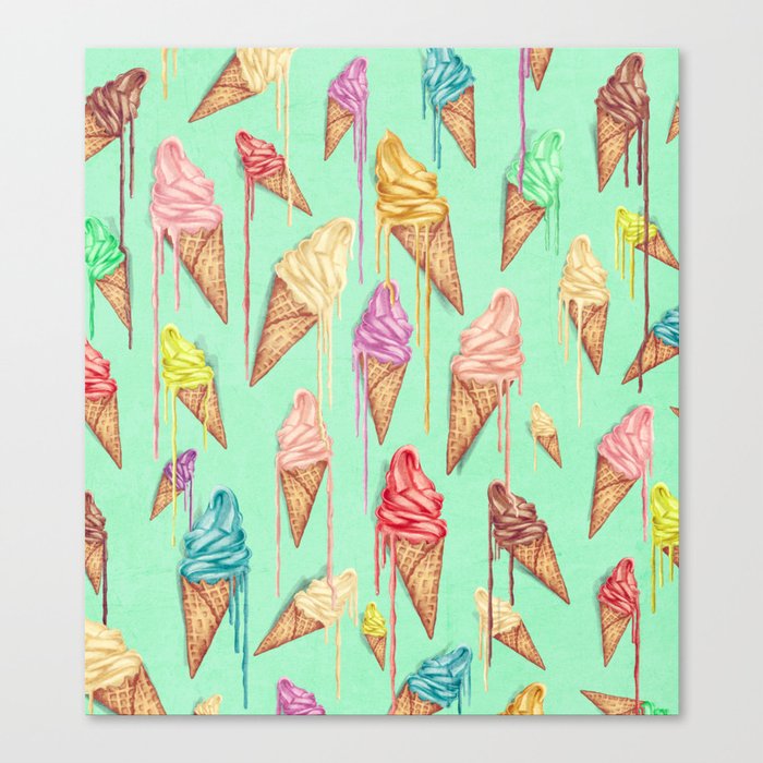 melted ice creams Canvas Print