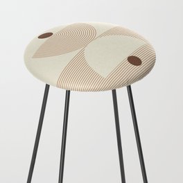 Geometric lines in Shades of Coffee and Latte 6 (Sunrise and Sunset) Counter Stool