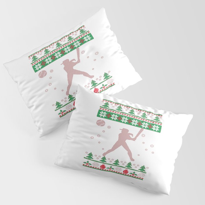 Softball Christmas Pillow Sham