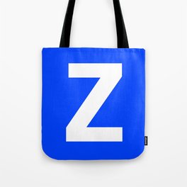 Letter Z (White & Blue) Tote Bag