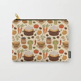 Vegetable Soup Carry-All Pouch | Home, Digital, Herbs, Kitchen, Mushrooms, Cozy, Pot Of Soup, Drawing, Cooking, Ohjessmarie 