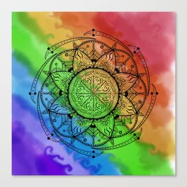 Rainbow Meditation Mandala Canvas Print