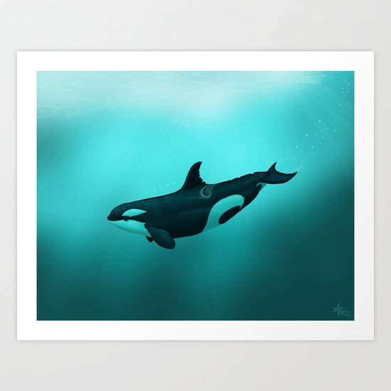 Lost in Paradise ~ Killer Whale ~ Orca ~ Original Version Art Print