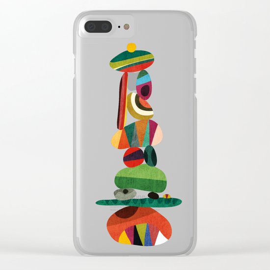 Totem - balanced pebbles Clear iPhone Case