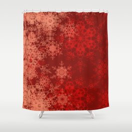 Abstract snowflakes on colorful background. 2d illustration. Christmas time decorative texture. Shower Curtain