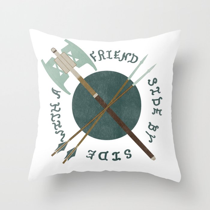 With a friend Throw Pillow