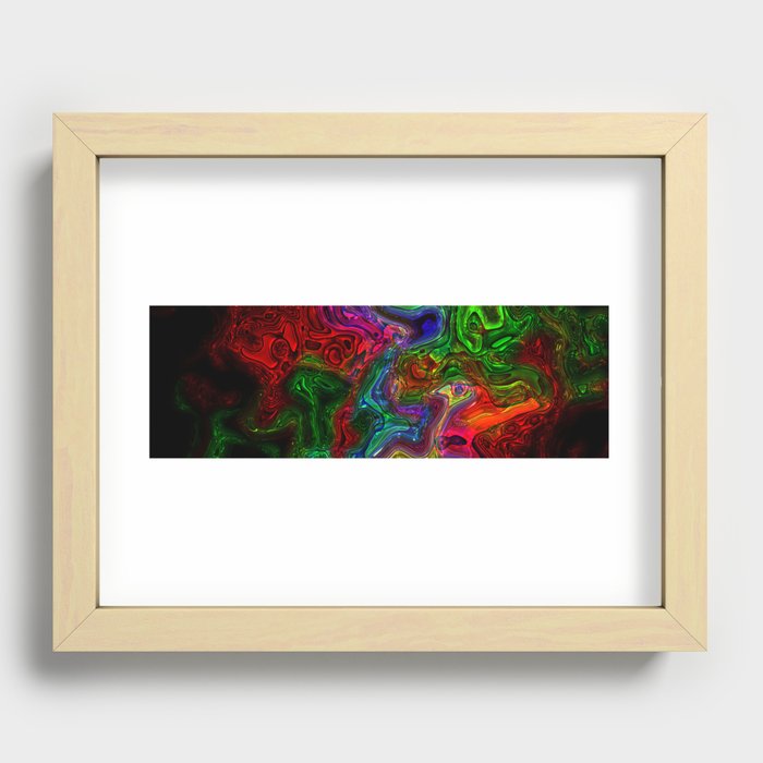 Neon Shapes Recessed Framed Print