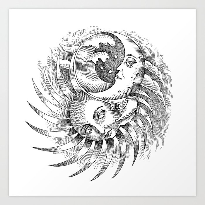 Moon and Sun Art Print by Laurie A Conley Society6